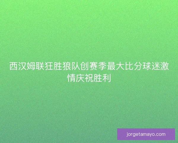 西汉姆联狂胜狼队创赛季最大比分球迷激情庆祝胜利